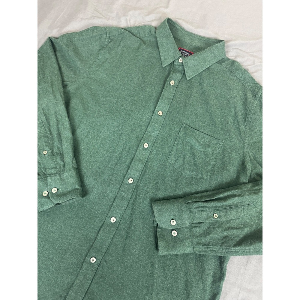 UNTUCKit Sherwood‎ Flannel Shirt XL Slim Fit Green Cotton Button Up Long Sleeve